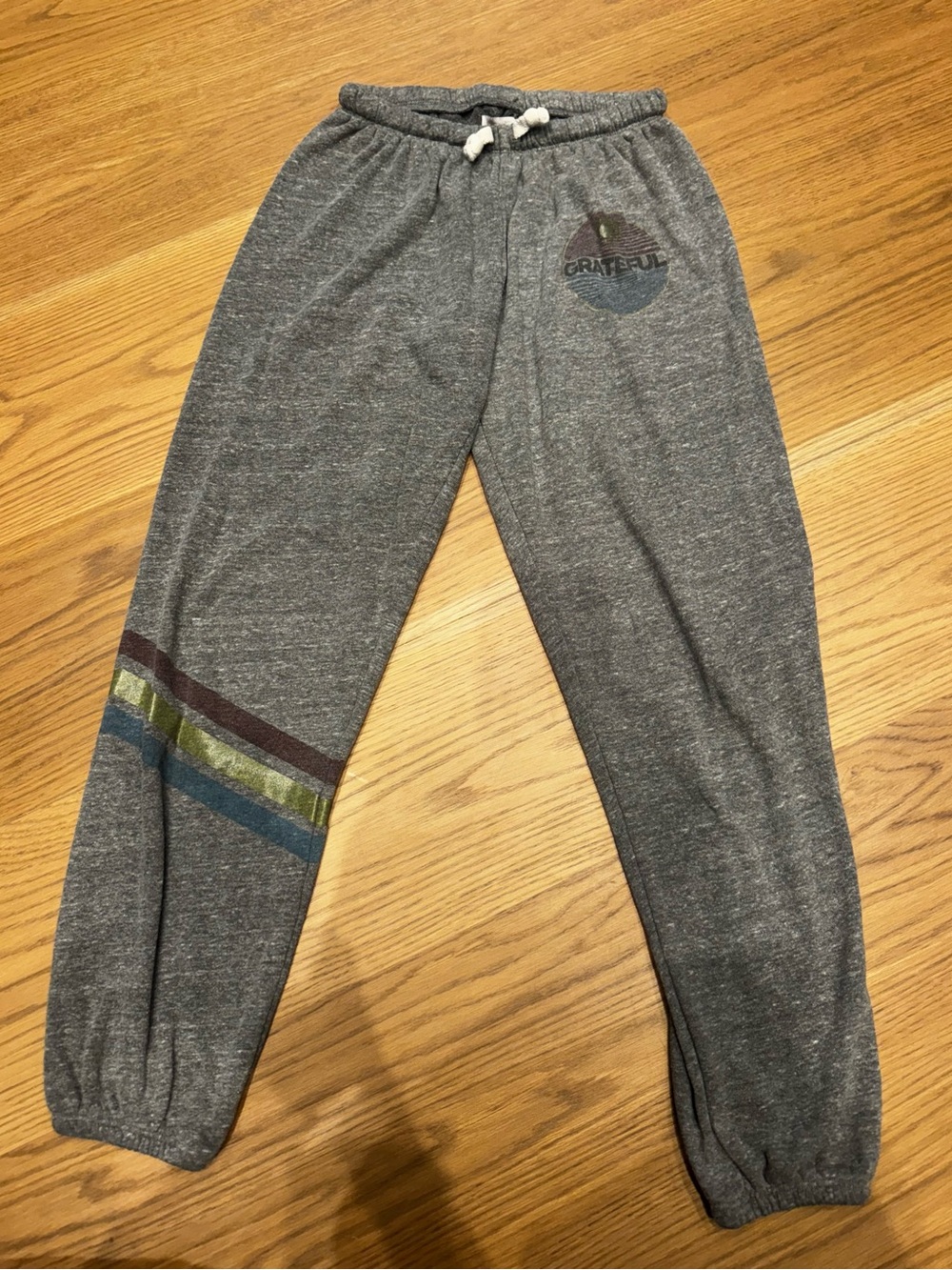 Spiritual Gangster Grey 'Grateful' Stripe Joggers